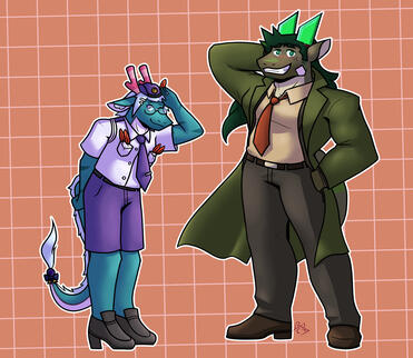 Ian and Mosteen as Ace Attorney Characters